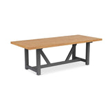 Vineyard dining table 230x100x75cm aluminum - made of recycled teak with aluminum frame plate: 5cm