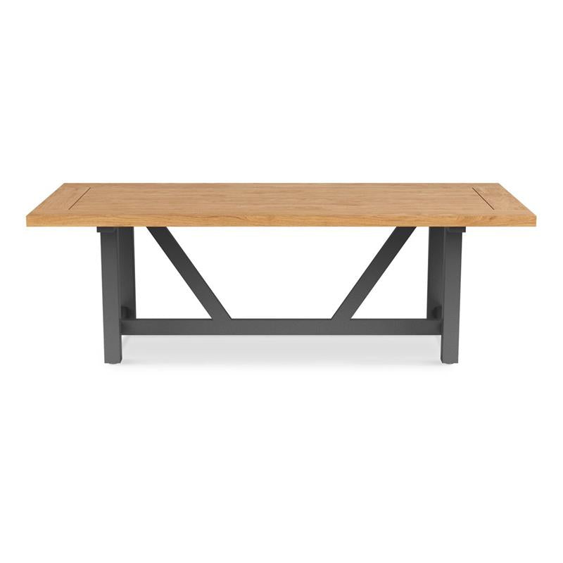 Vineyard Dining Table 300x100x75 Aluminium - Recycle Teak with Aluminium Frame Plate 5cm