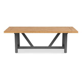 Vineyard Dining Table 300x100x75 Aluminium - Recycle Teak with Aluminium Frame Plate 5cm