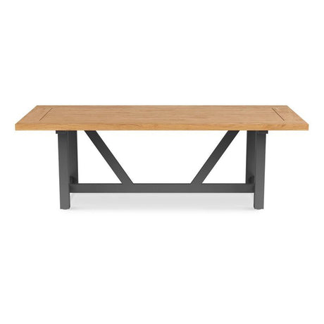 Vineyard Dining Table 300x100x75 Aluminium - Recycle Teak with Aluminium Frame Plate 5cm