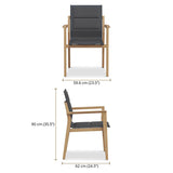 Walt Armchair stackable l Teak GRADE A + upholstered Batyline