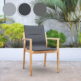 Walt Armchair stackable l Teak GRADE A + upholstered Batyline