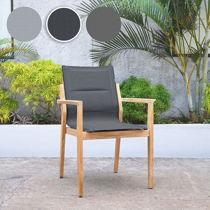 Walt Armchair stackable l Teak GRADE A + upholstered Batyline