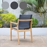 Walt Armchair stackable l Teak GRADE A + upholstered Batyline