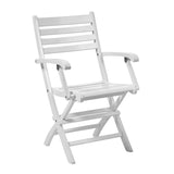 Fauteuil de jardin Cinas York 51x53x86cm - bois d'acajou certifié peint blanc brillant