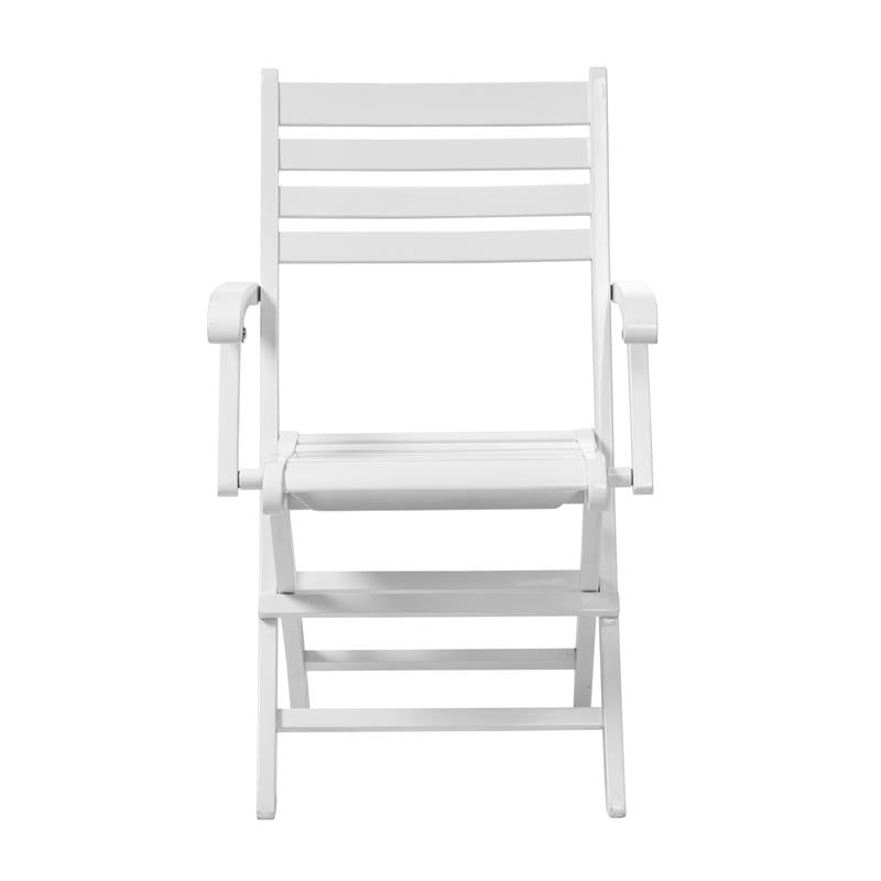 Fauteuil de jardin Cinas York 51x53x86cm - bois d'acajou certifié peint blanc brillant