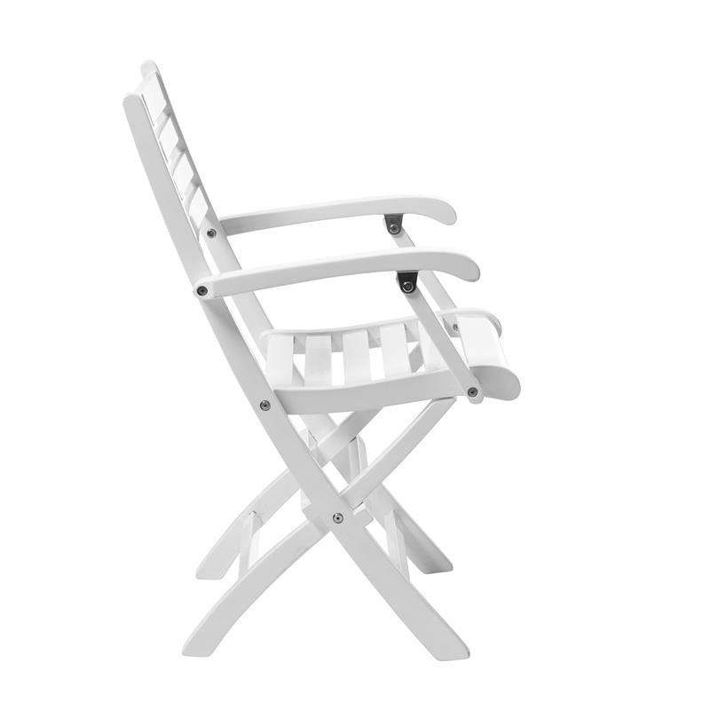 Fauteuil de jardin Cinas York 51x53x86cm - bois d'acajou certifié peint blanc brillant