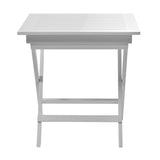 Table pliante Cinas York 70 x 70 x 72,5 cm - bois d'acajou certifié peint blanc brillant