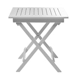 Table pliante Cinas York 70 x 70 x 72,5 cm - bois d'acajou certifié peint blanc brillant