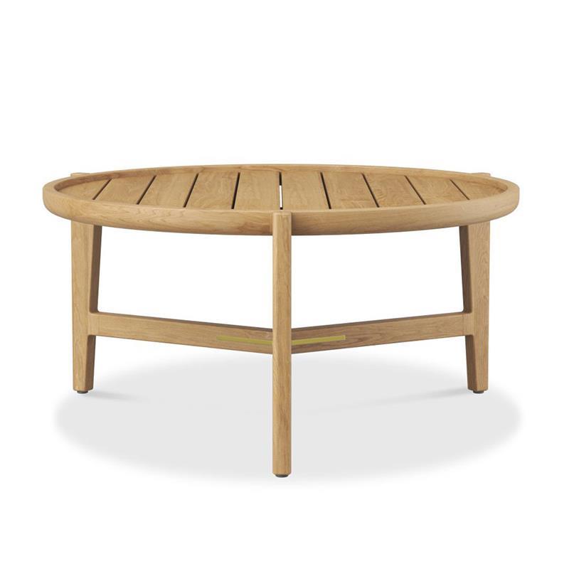 Table basse Aspen d'environ 80 cm en bois de teck de plantation certifié grade A