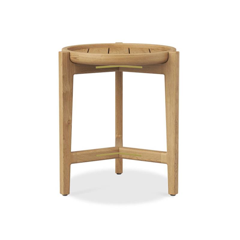 Table d'appoint Aspen d'environ 40 cm en bois de teck de plantation certifié grade A