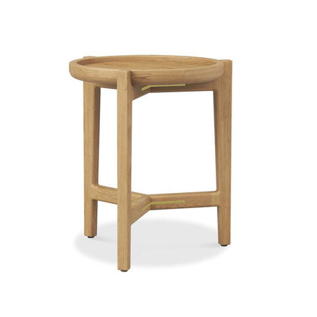 Table d'appoint Aspen d'environ 40 cm en bois de teck de plantation certifié grade A