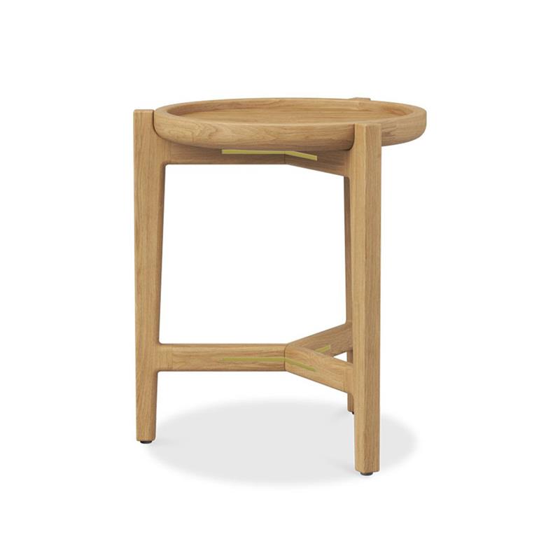 Table d'appoint Aspen d'environ 40 cm en bois de teck de plantation certifié grade A