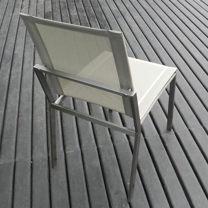 Alzette dining chair stainless steel with Batyline covering