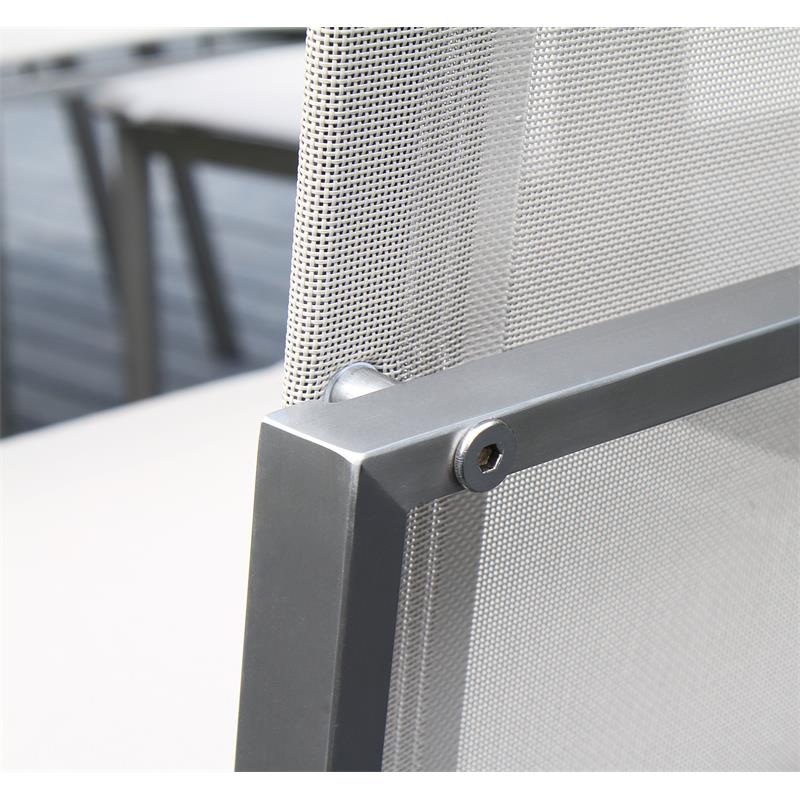 Alzette dining chair stainless steel with Batyline covering