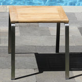 Alzette side table/stool stainless steel with teak