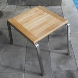 Alzette side table/stool stainless steel with teak