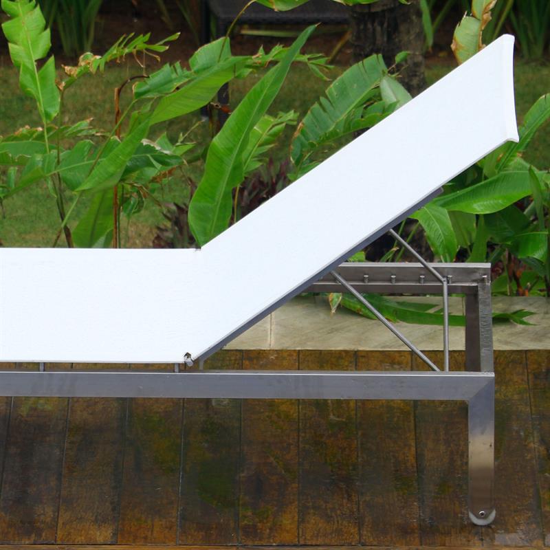 Alzette lounger 205 x 70 x 33 cm stainless steel with Batyline covering