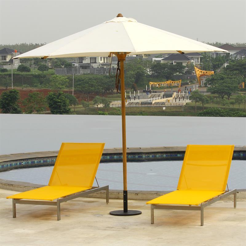 Alzette lounger 205 x 70 x 33 cm stainless steel with Batyline covering