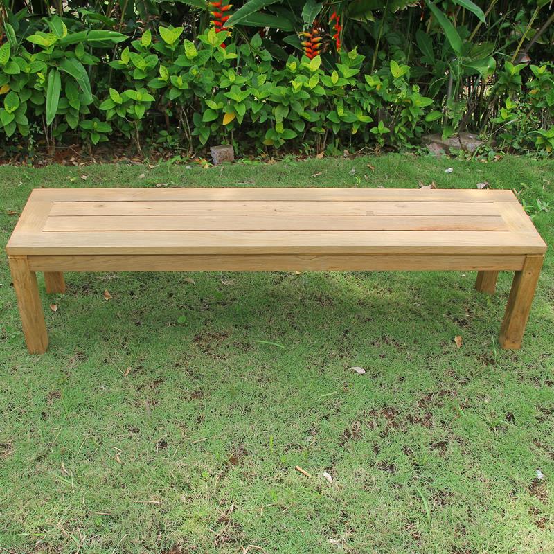 Banc de jardin Dusun sans dossier 150 cm teck recyclé