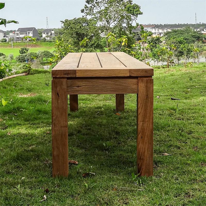 Banc de jardin Dusun sans dossier 150 cm teck recyclé