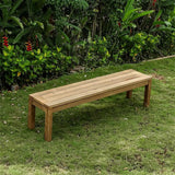 Dusun Gartenbank ohne Rückenlehne 150 cm Recycling Teak