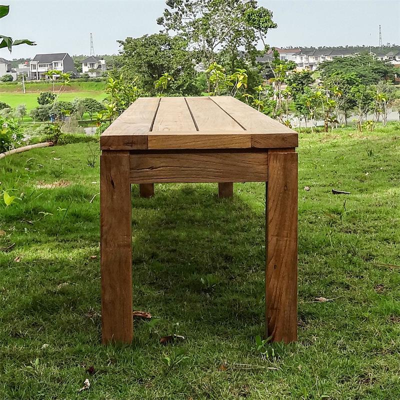 Dusun Gartenbank ohne Rückenlehne 214 cm Recycling Teak