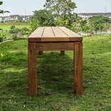 Dusun Gartenbank ohne Rückenlehne 214 cm Recycling Teak