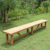 Vineyard garden bench without backrest 300 cm made of 100% recycled teak