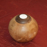 Teak wood ball with candle small - approx. 15 cm