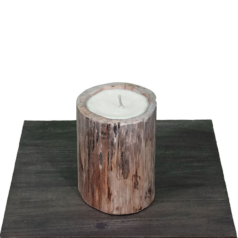 Teak candle "trunk" large - approx. 20 cm high