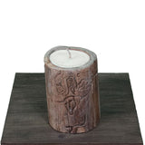 Teak candle "trunk" large - approx. 20 cm high