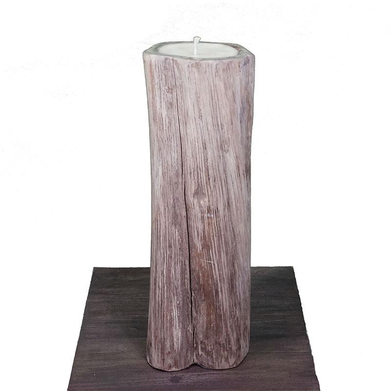 Teak candle "trunk" very large - approx. 50 cm high