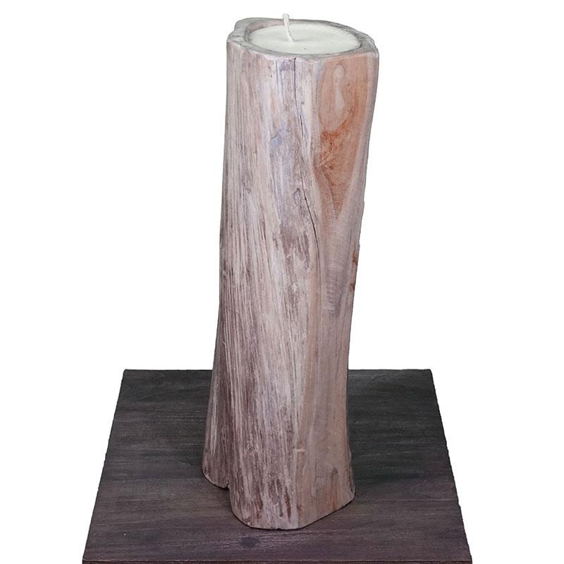 Teak candle "trunk" very large - approx. 50 cm high