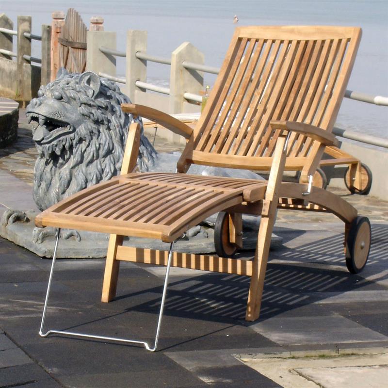 Comforteck Deckchair 171 x 65 x 116.5 cm - Certified Teak GRADE A + Stainless steel fittings