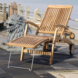 Comforteck Deckchair 171 x 65 x 116.5 cm - Certified Teak GRADE A + Stainless steel fittings