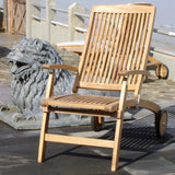 Comforteck Deckchair 171 x 65 x 116.5 cm - Certified Teak GRADE A + Stainless steel fittings