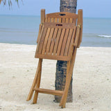 Denver folding chair with armrests - Certified teak GRADE A + brass fittings