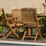 Denver folding chair with armrests - Certified teak GRADE A + brass fittings