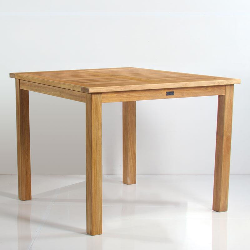 Briston dining table 100 x 100 x 76cm certified teak Grade A with 6x6 cm table legs