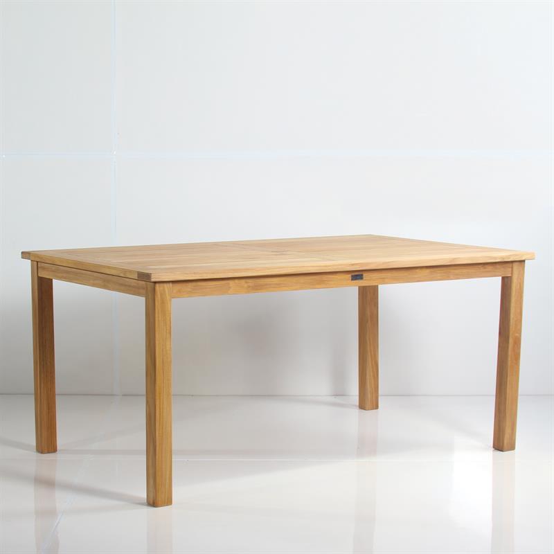 Briston Esstisch 165 x 100 x 76cm zertifiziertes Teak Grade A mit 6x6 cm Tischbeinen