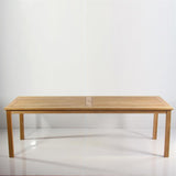 Briston dining table 220 x 100 x 76cm certified teak Grade A with 6x6 cm table legs