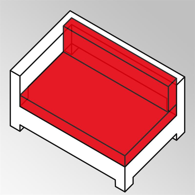 FLEXI Lounge Eckmodul XL links 154x95x65 cm Geflecht Lounge