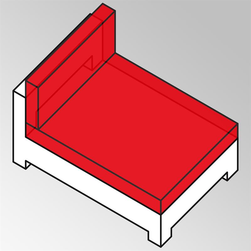 FLEXI upholstery set middle module XL Sunproof 13 cm thick Sunproof also for Side Seater