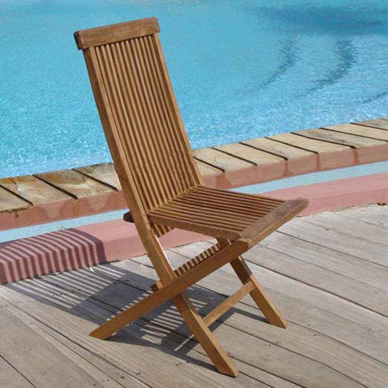 Chaise pliante Raffles sans accoudoirs teck grade A