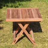 Comforteck Beistelltisch faltbar 50x50x45 cm - Zertifiziertes Teak GRADE A + Edelstahlbeschläge