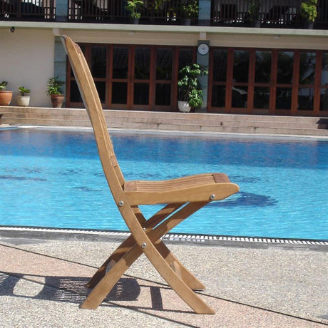 Comforteck folding chair without armrest - Certified Teak GRADE A + stainless steel fittings