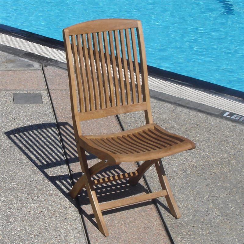 Comforteck folding chair without armrest - Certified Teak GRADE A + stainless steel fittings