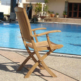 Comforteck folding chair with armrests - Certified Teak GRADE A + stainless steel fittings