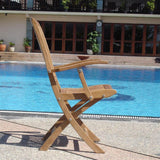 Comforteck folding chair with armrests - Certified Teak GRADE A + stainless steel fittings